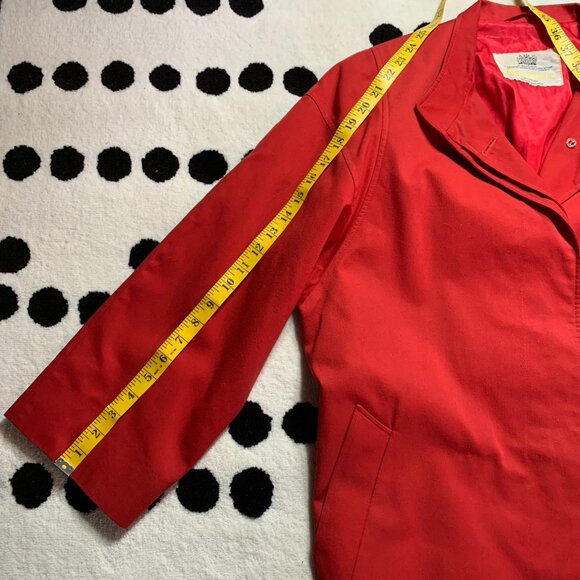 Vintage 90s Aquascutum London Aqua 5 Red Long Belted Trench Coat Overcoat - Picture 12 of 16